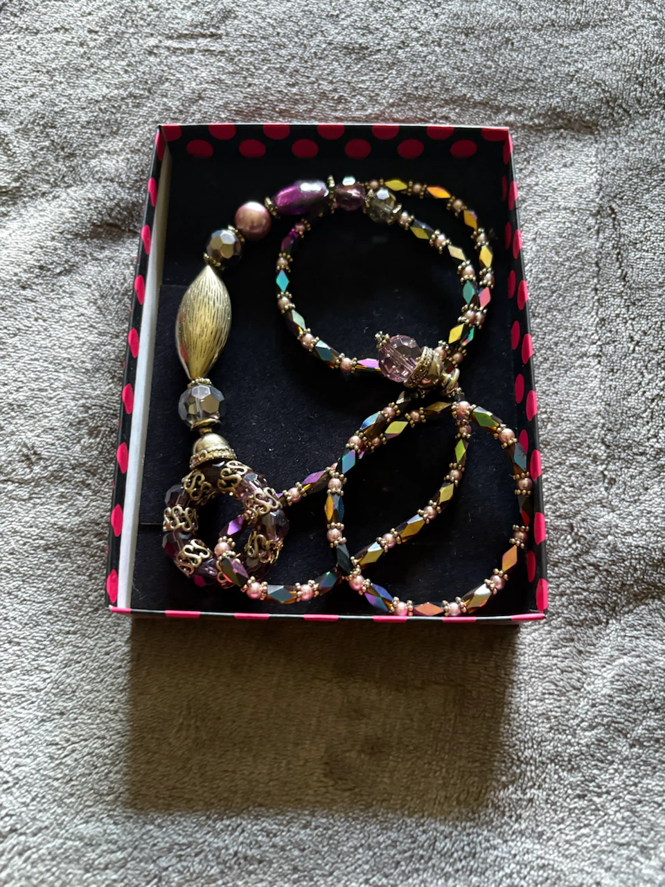 Beaded Lariat Necklace with Tassel - photo 4