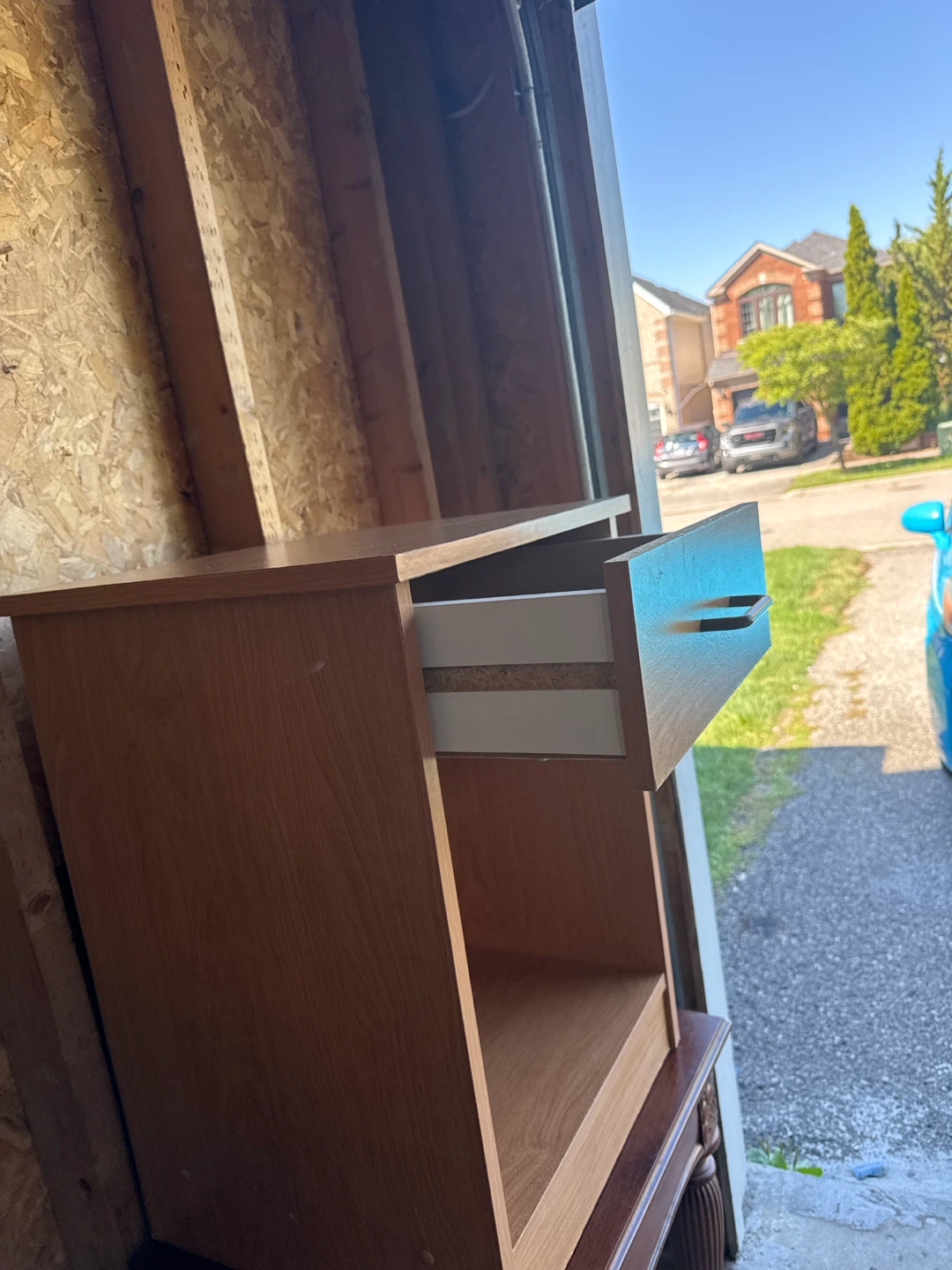 Wooden Nightstand with Drawer - photo 2