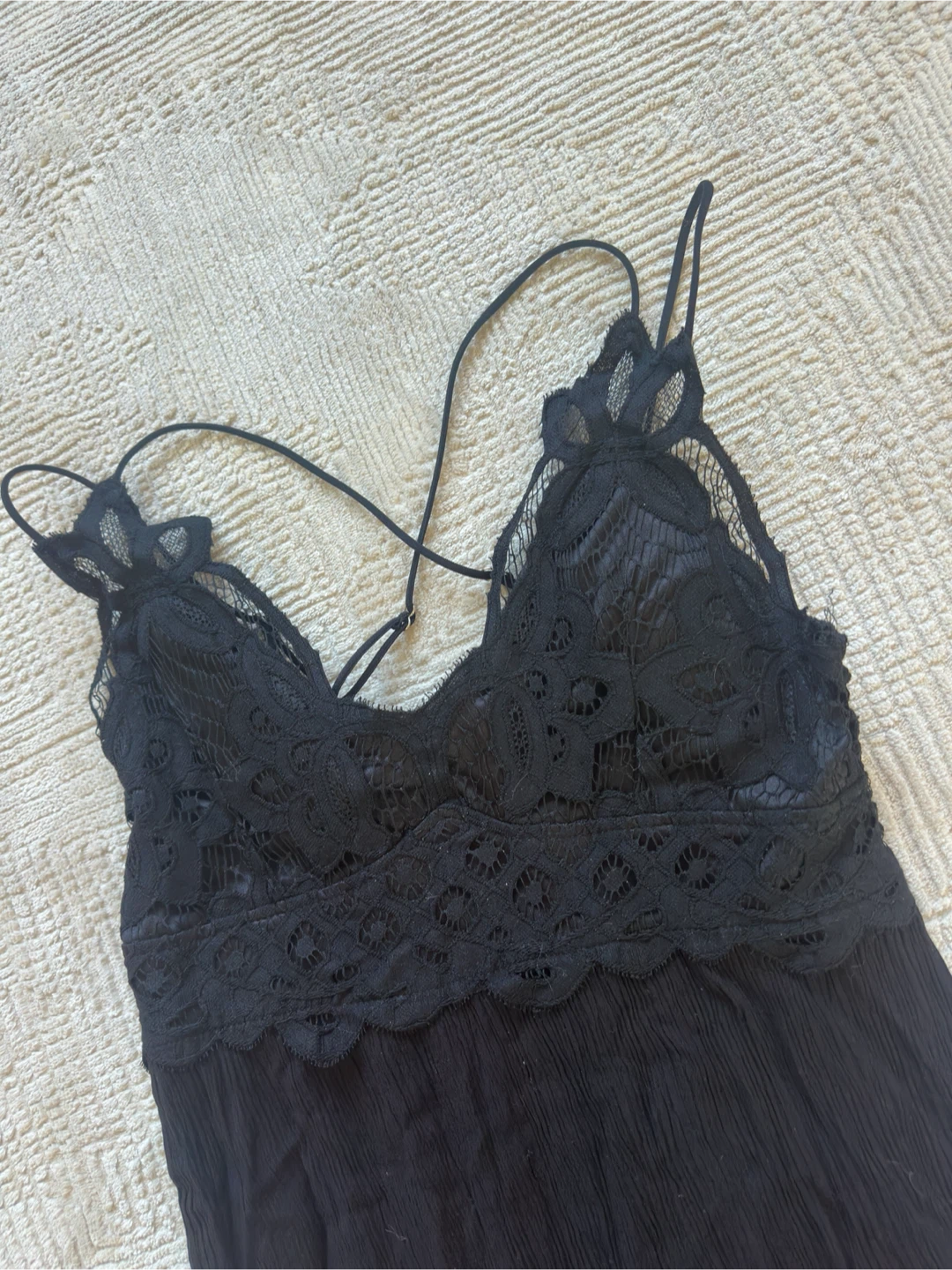 Black Lace Trim Maxi Dress - photo 2