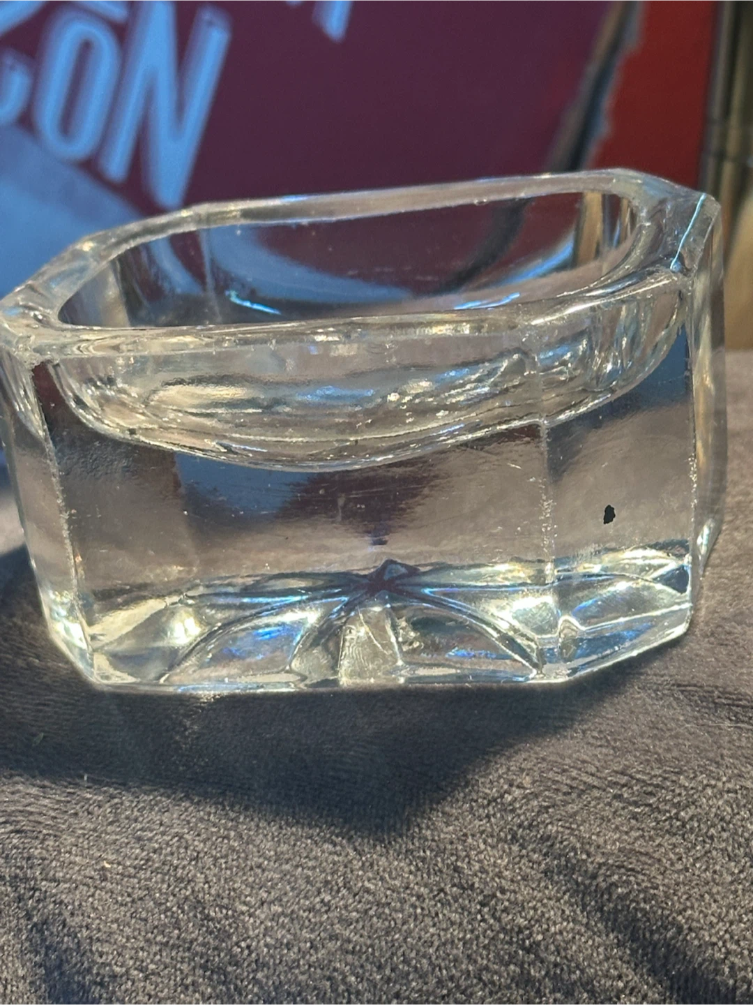 Antique glass stamp moistener