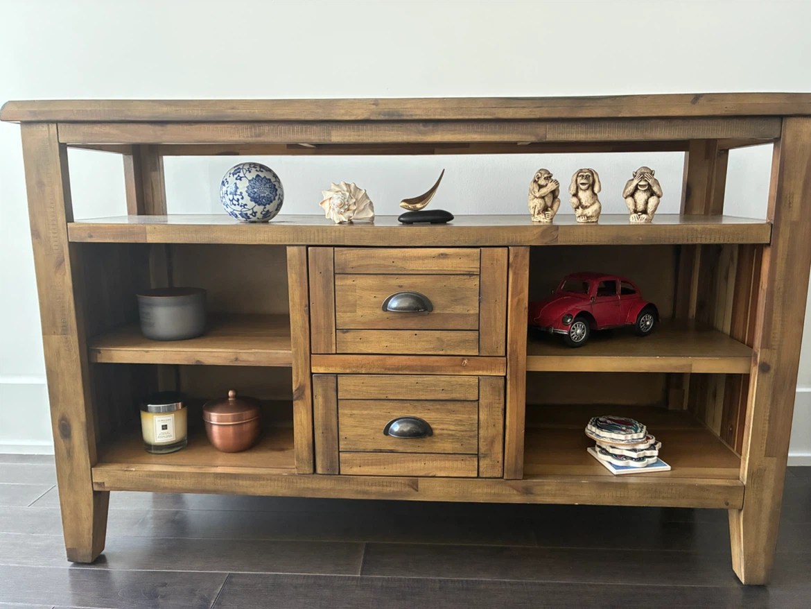 Moving Sale! Wooden Console Table with Drawers
