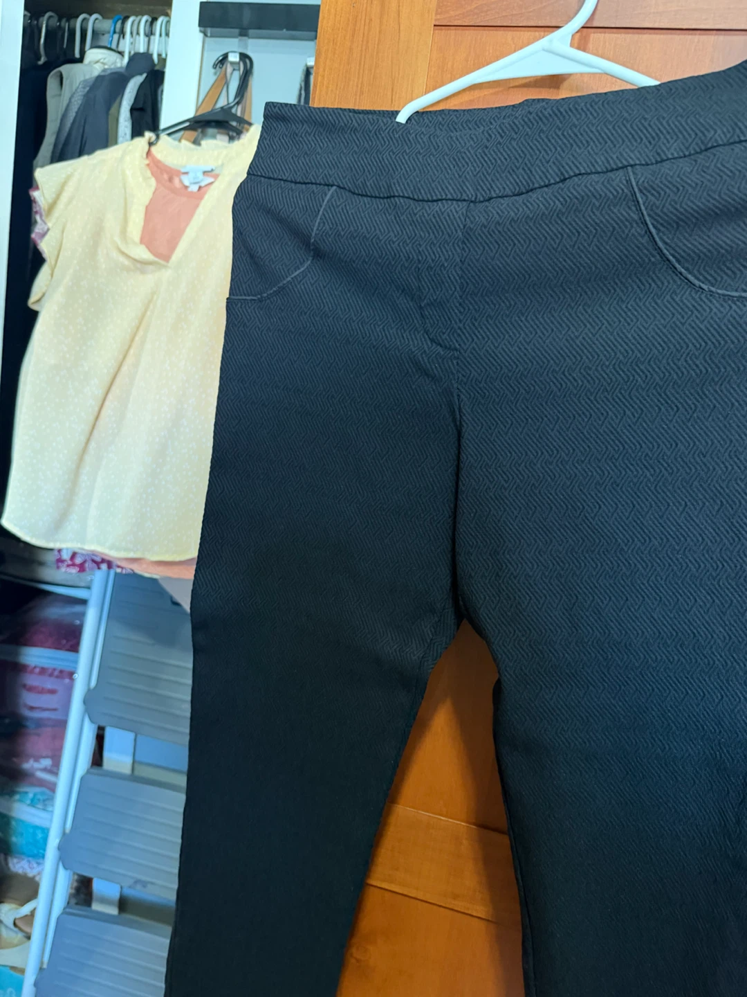 Erica Taylor Women's Black Textured Pants Size L - photo 2