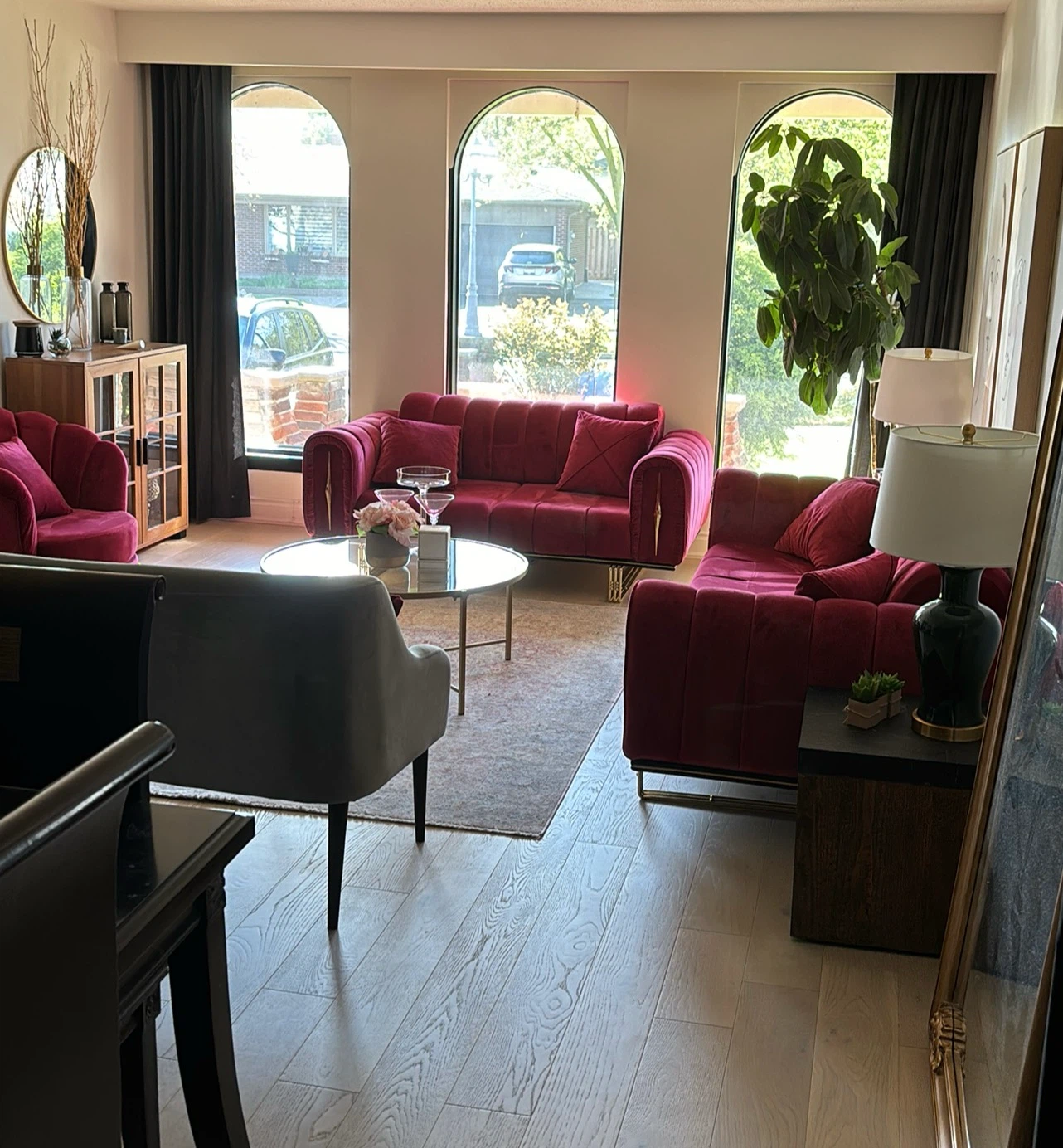 Velvet Sofa and Armchair Set