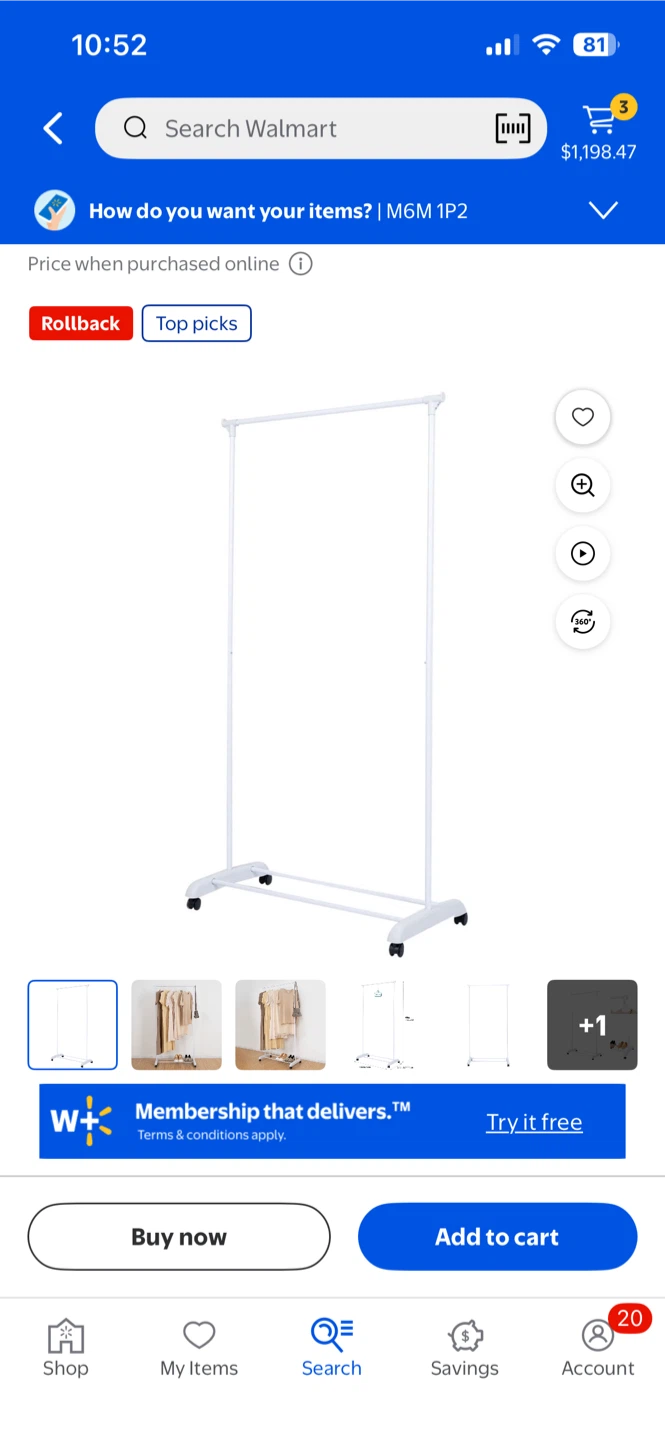 Rolling Garment Rack