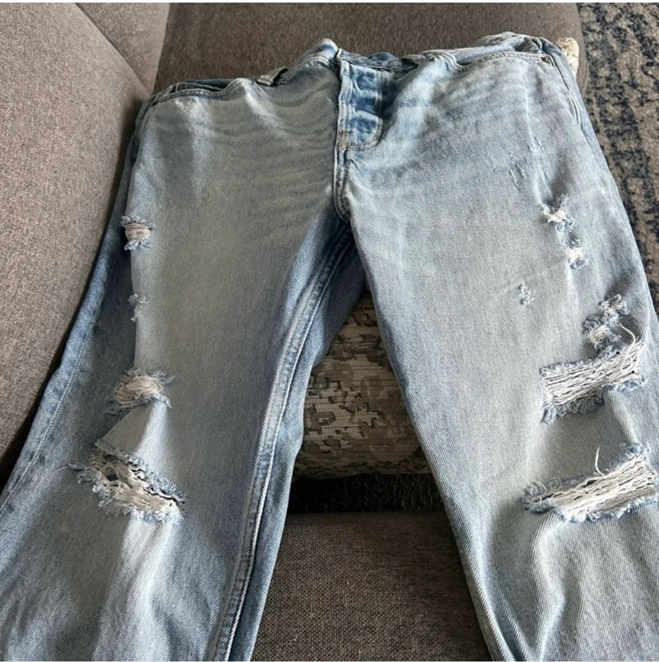 Old Navy High-Rise Slouchy Straight Jeans - Light Wash Size 12