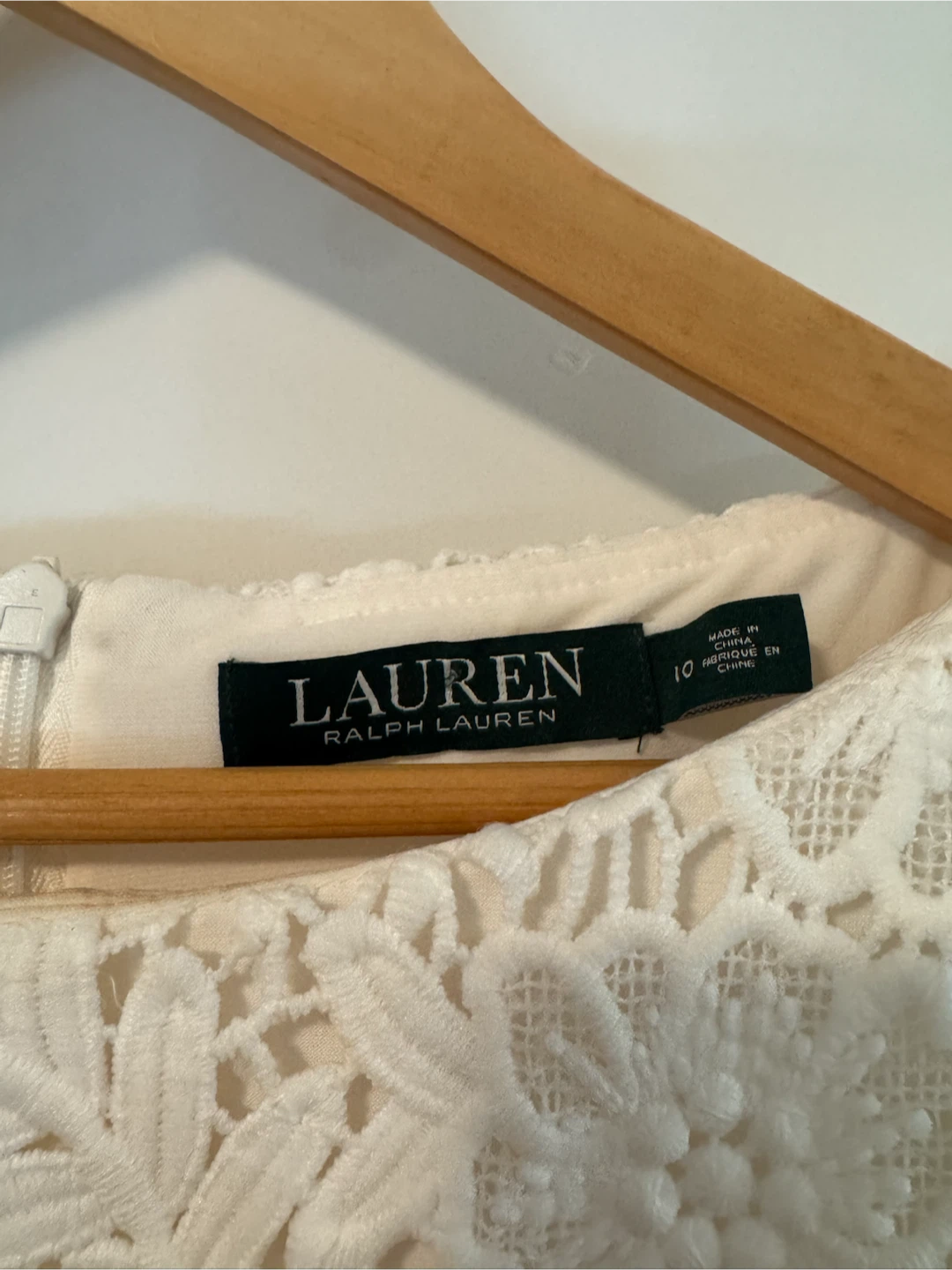 Lauren Ralph Lauren White Floral Lace Dress Size 10 - photo 3