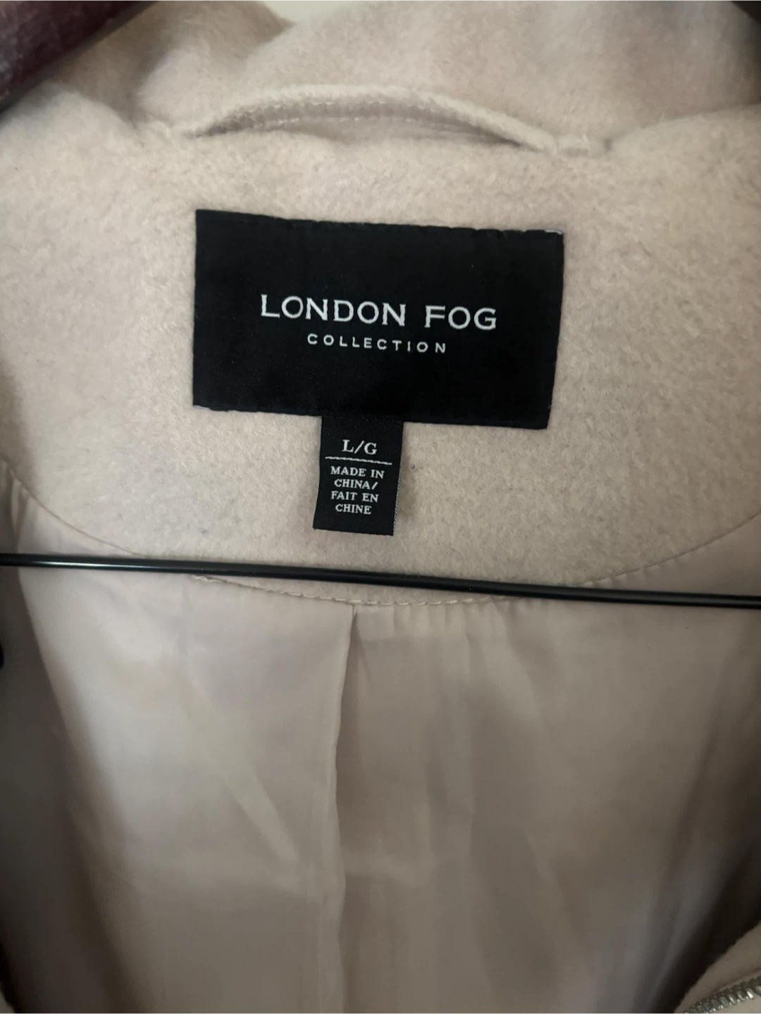 London Fog Cream Faux Suede Coat with Fur Hood L/G - photo 2