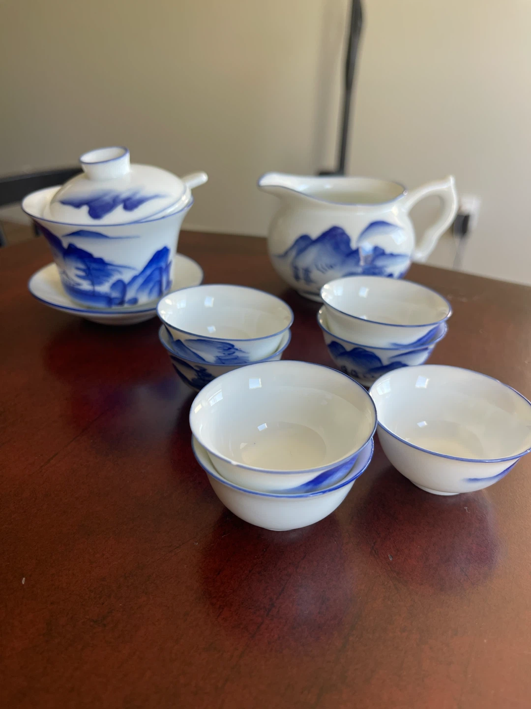 Blue and White Ceramic Tea Set