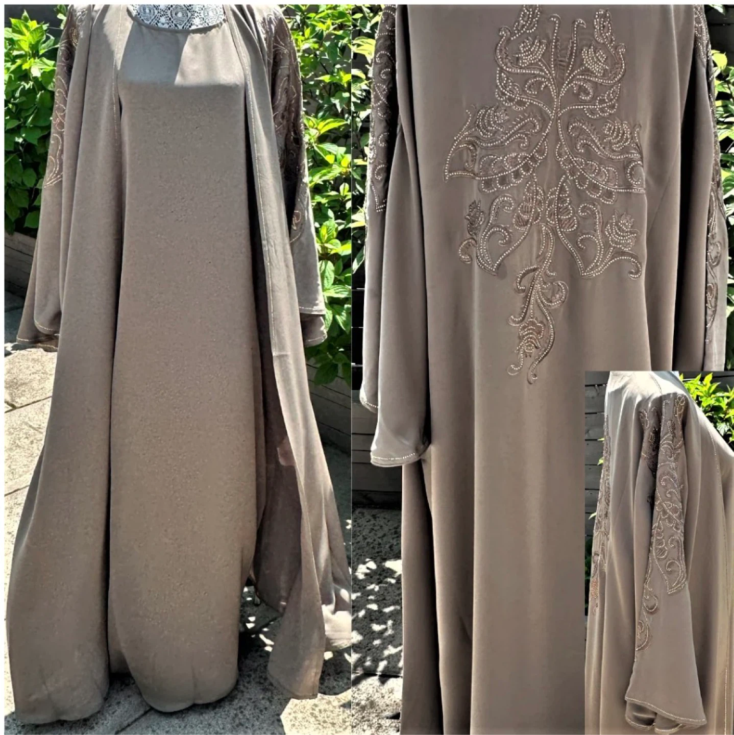Embellished Kaftan Dress with Inner Slip