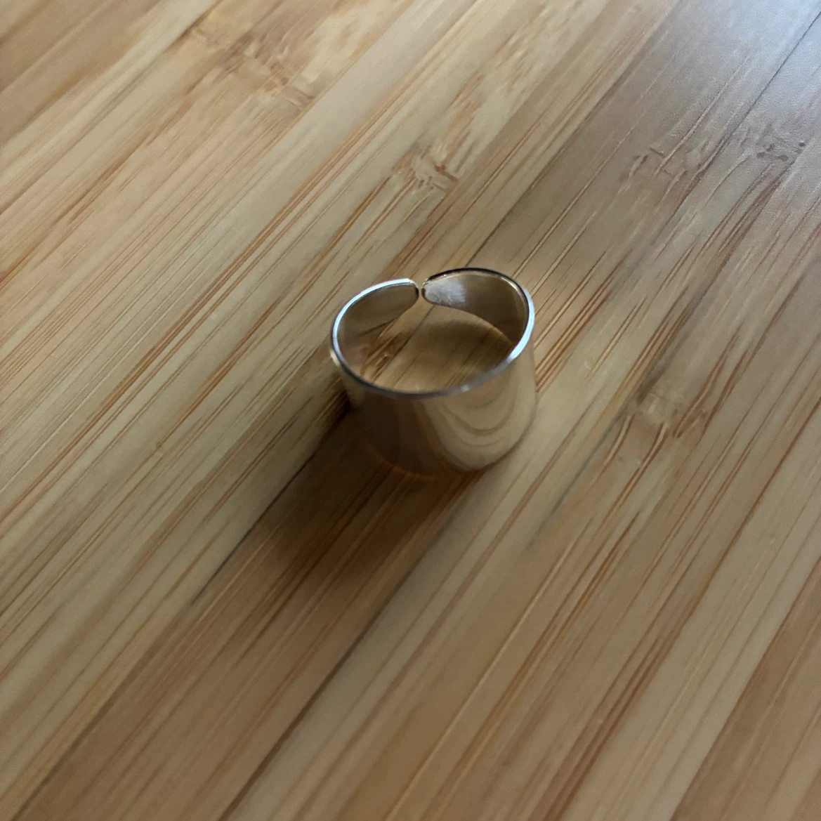 Free Silver Color Wide Band Ring