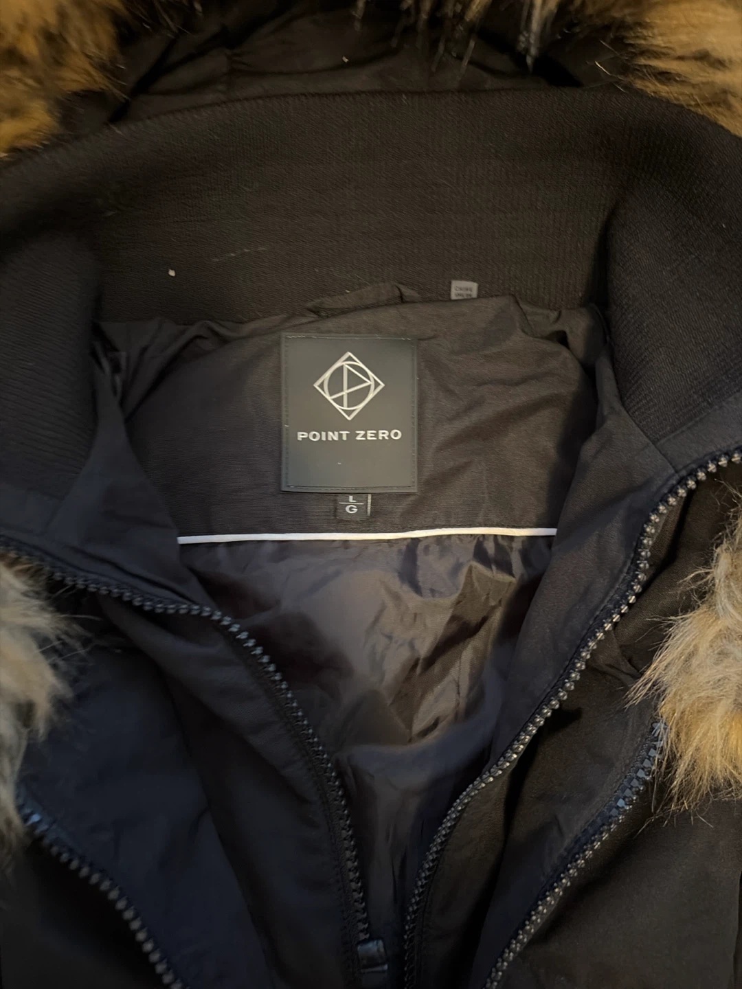 Point Zero Black Puffer Jacket with Faux Fur Hood - photo 2