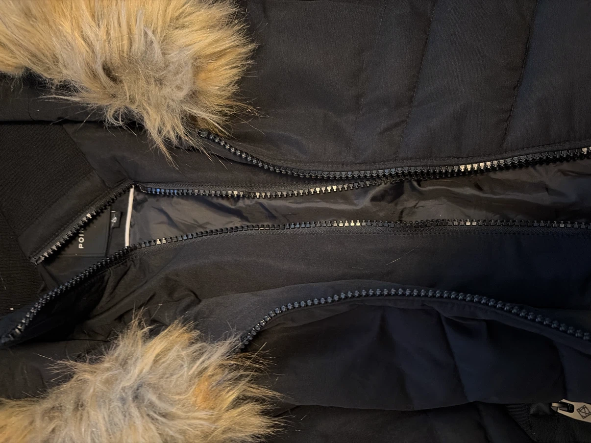 Point Zero Black Puffer Jacket with Faux Fur Hood - photo 3