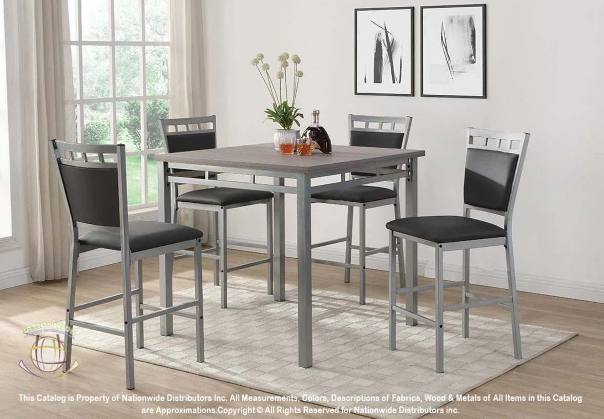 4-Piece Counter Height Dining Set with 4 Stools
