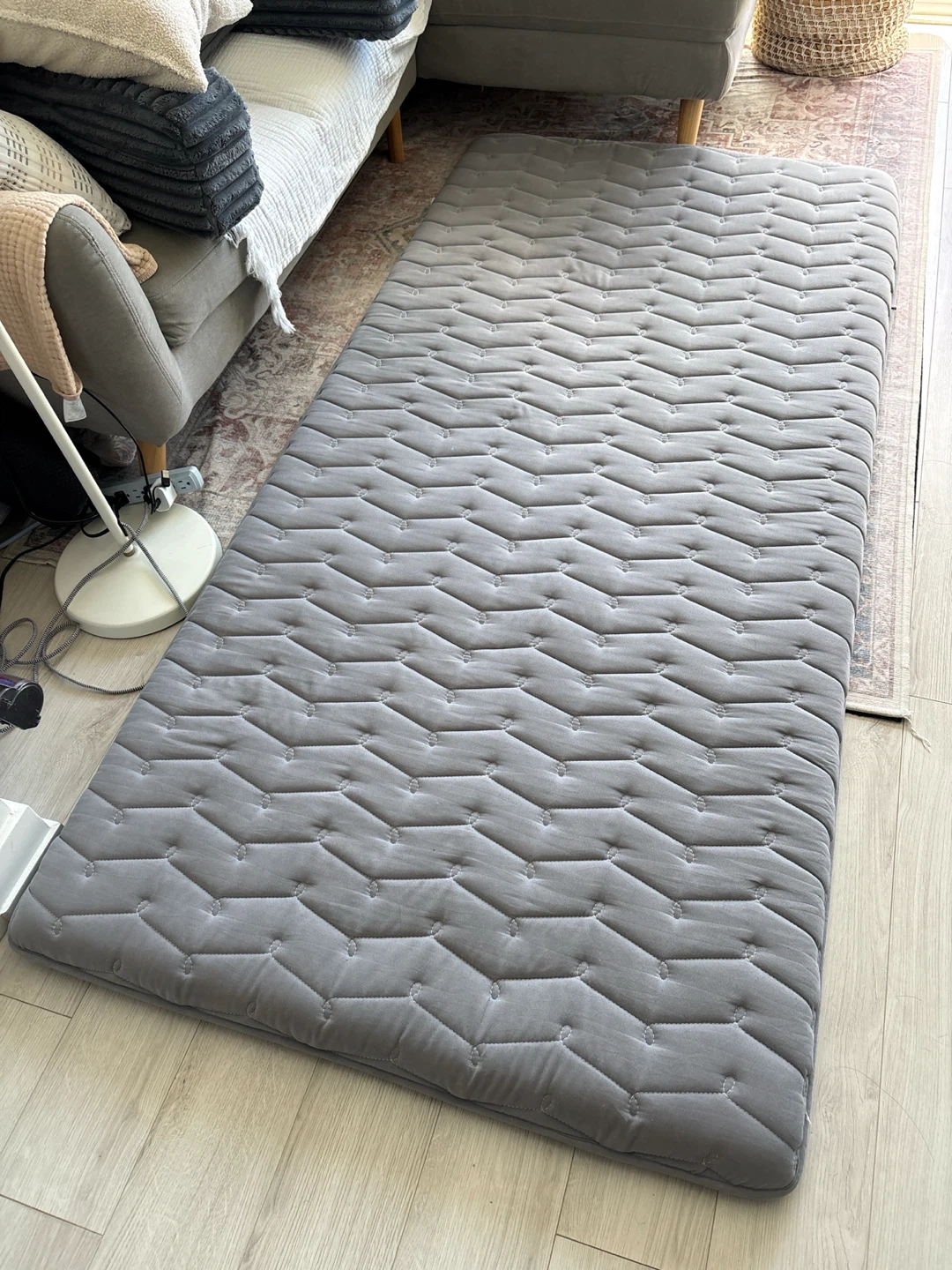 Twin size Grey Floor Mattress Futon