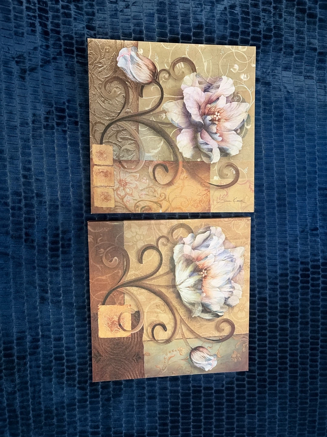 Set of 2 Floral Wall Art Canvases