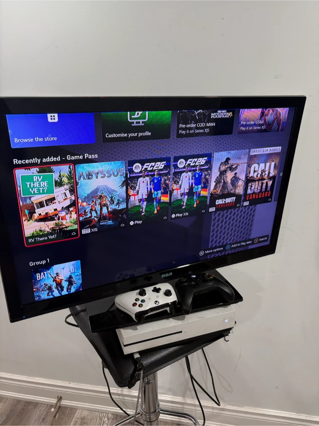 Xbox One S Console with Two Controllers