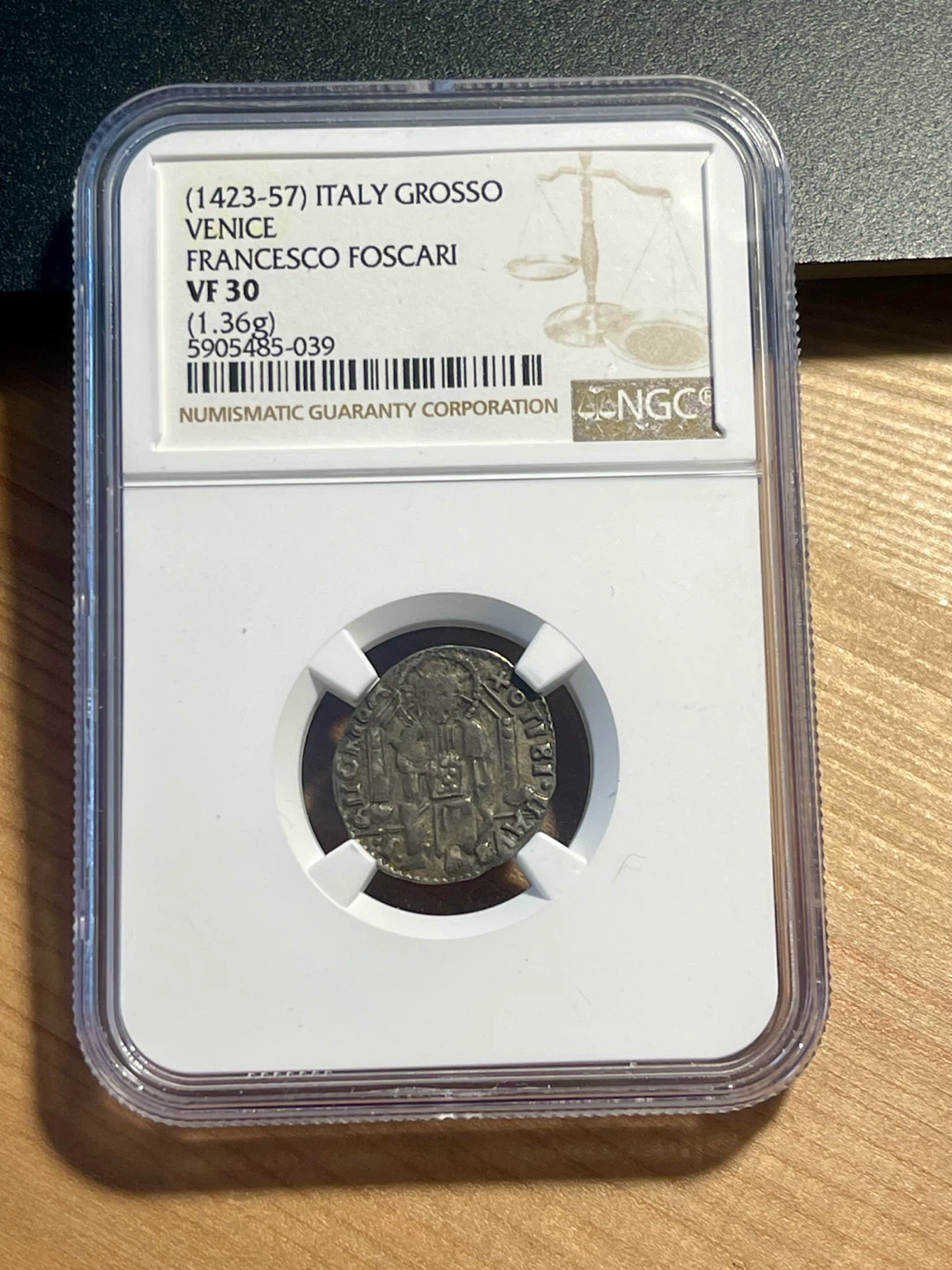 NGC Graded Venice Italy Grosso Coin (1423-57)