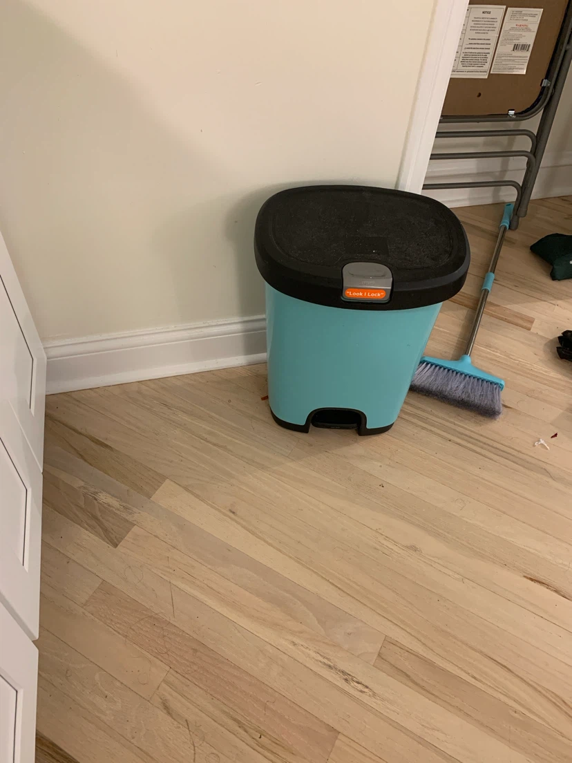 Turquoise Step Trash Can