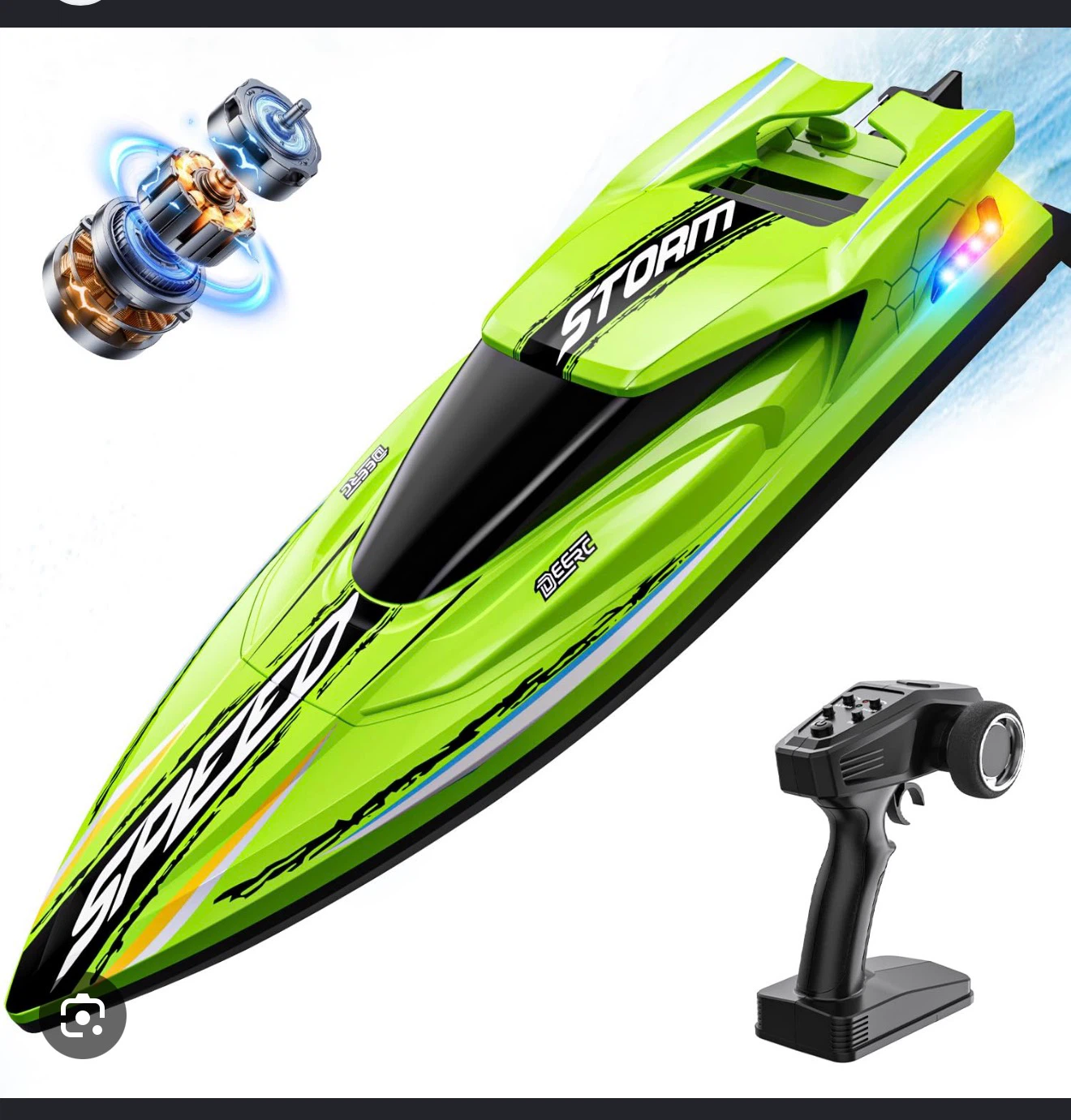 DEERC S7 RC Speed Boat 19" - Green