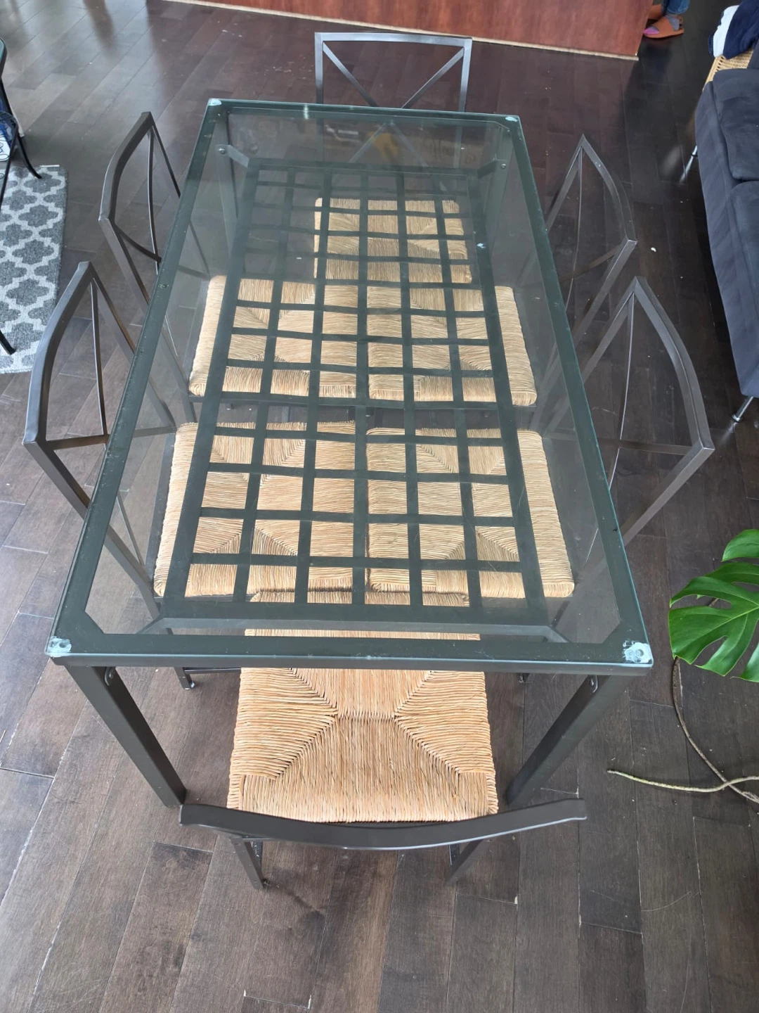 Glass Top Dining Table with 4 Chairs - photo 2