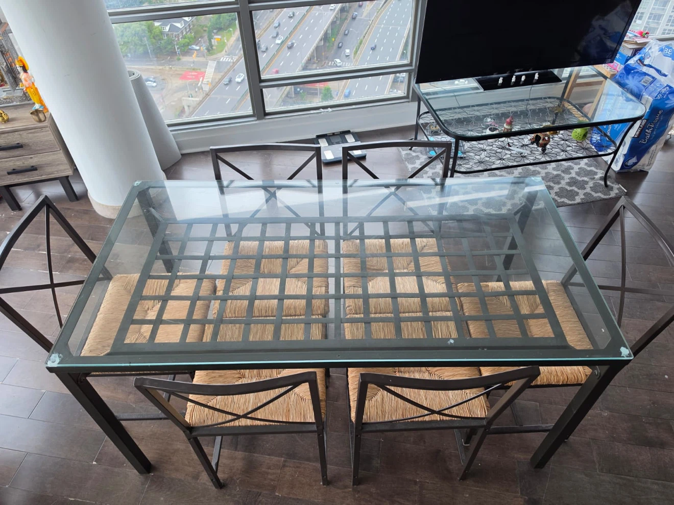 Glass Top Dining Table with 4 Chairs - photo 3