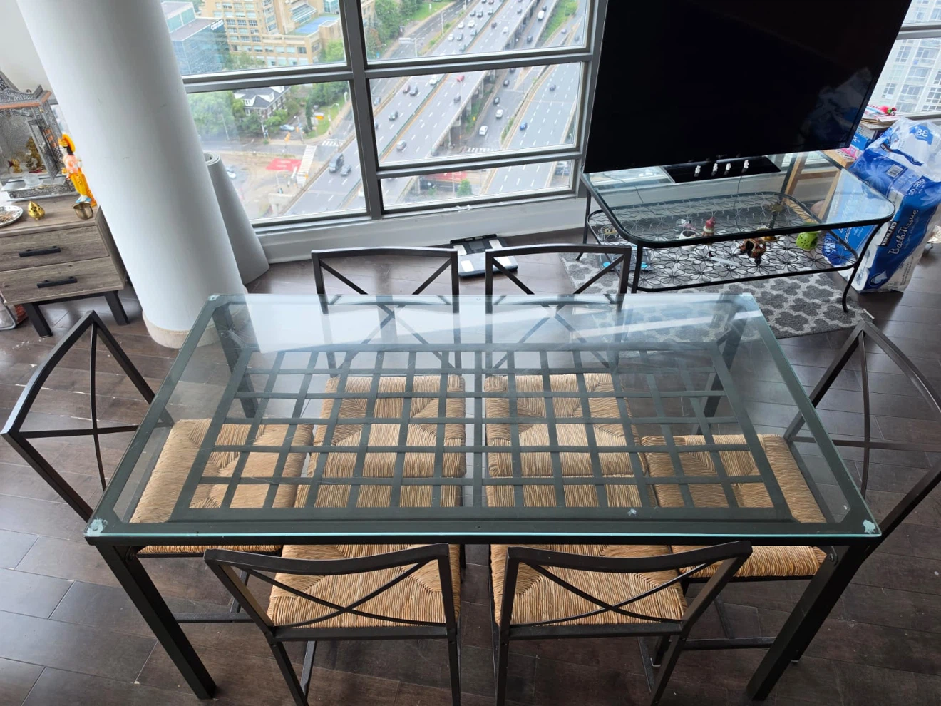 Glass Top Dining Table with 4 Chairs - photo 5