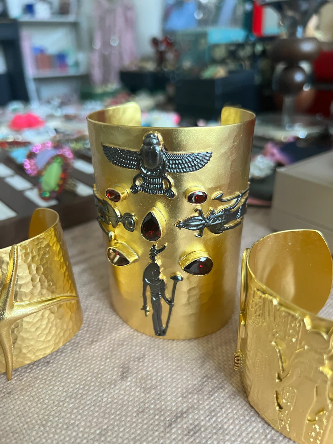 Gold Egyptian Inspired Cuff Bracelet