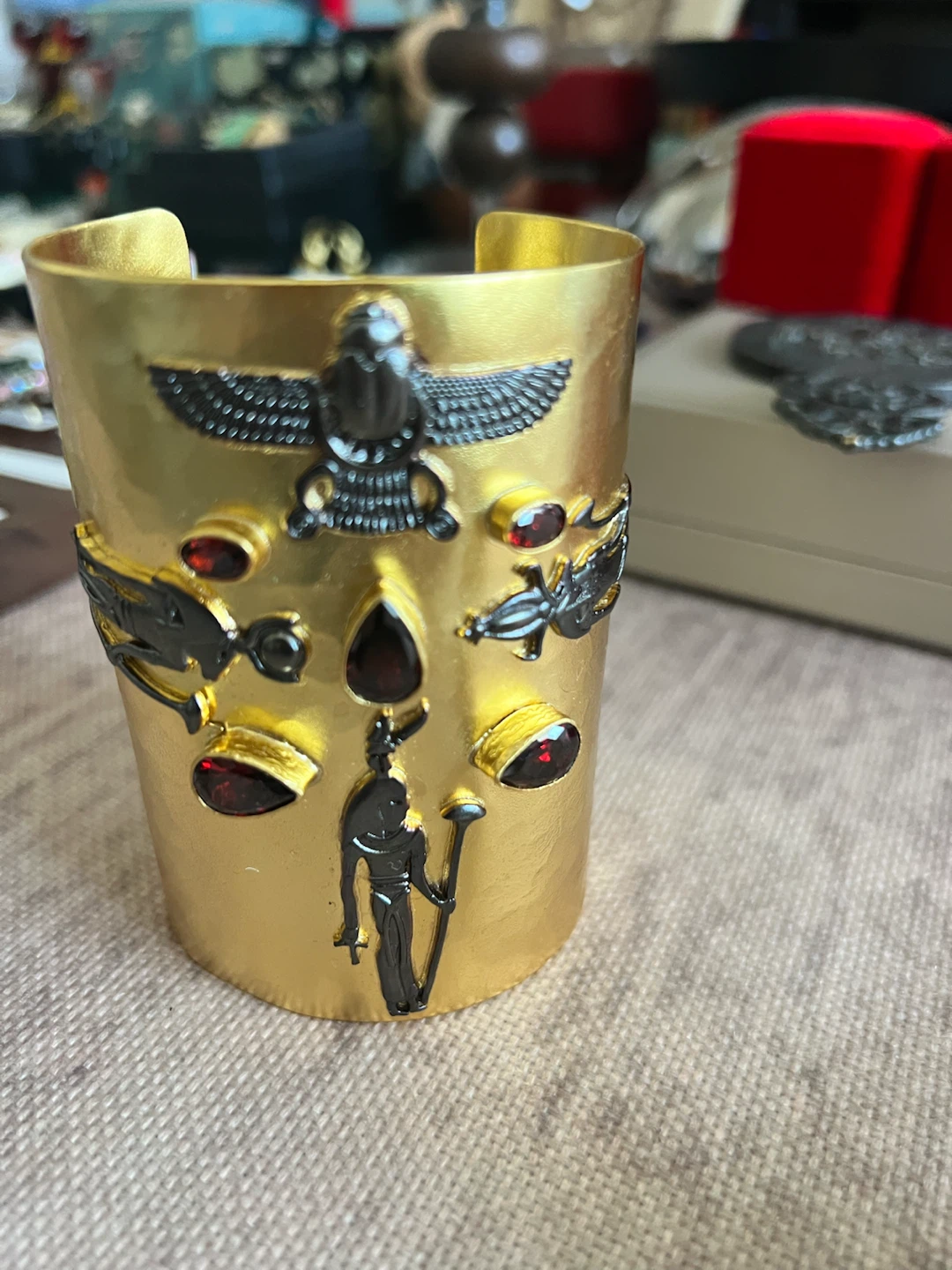 Gold Egyptian Inspired Cuff Bracelet - photo 2