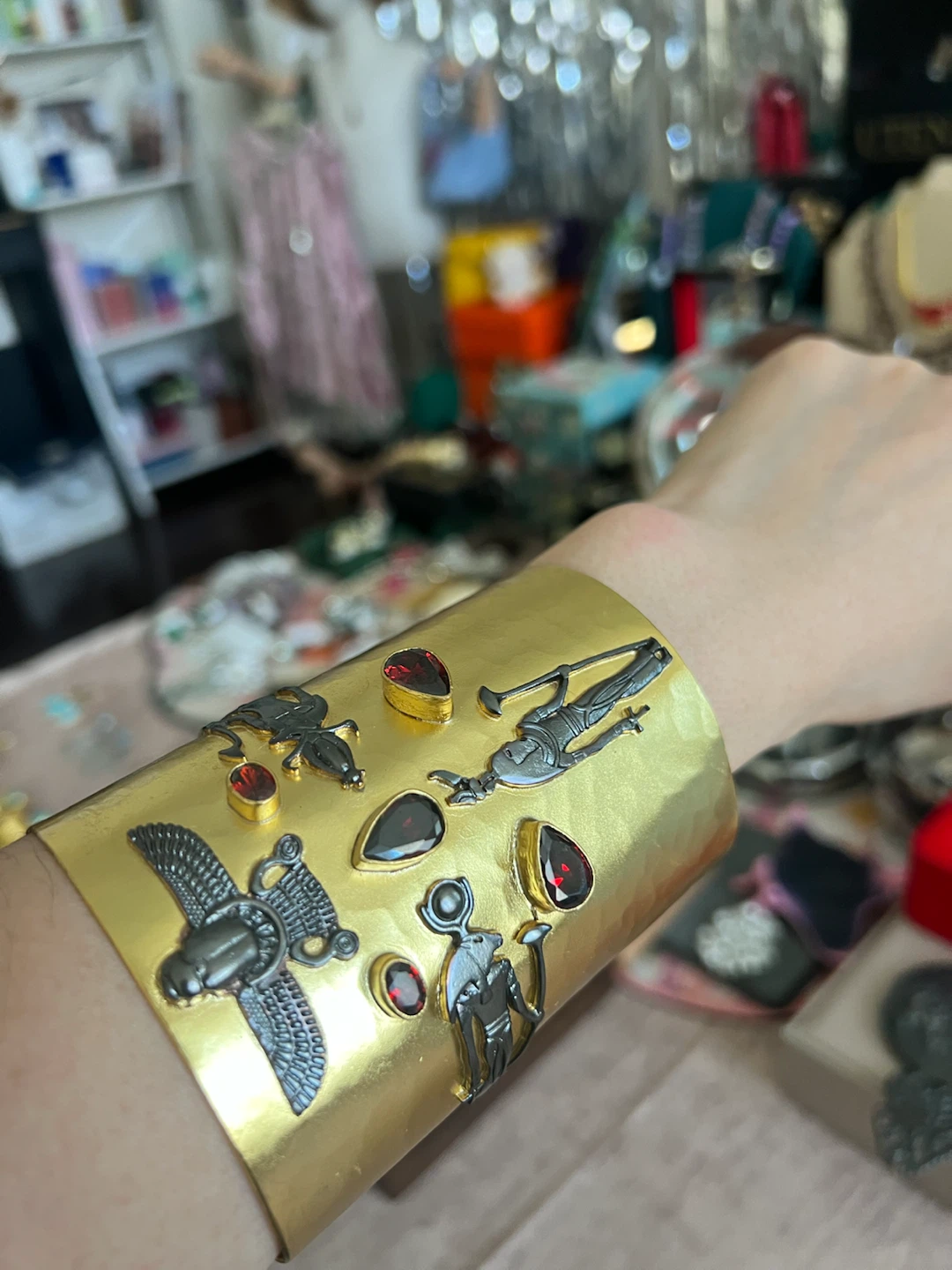 Gold Egyptian Inspired Cuff Bracelet - photo 3