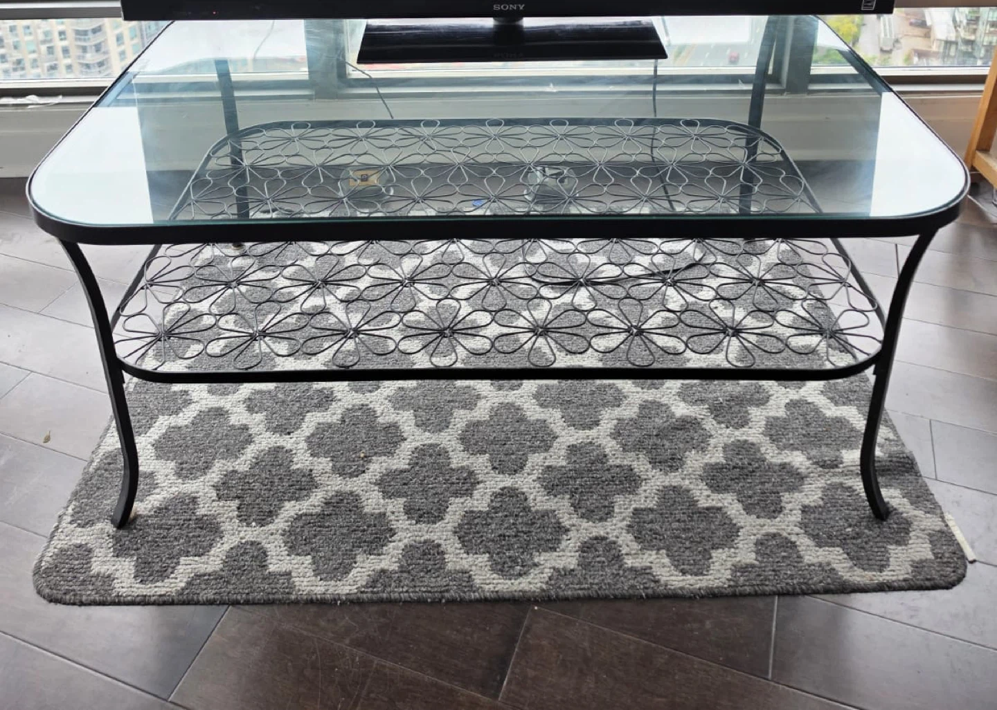 Glass Top Coffee Table with Metal Frame - photo 4
