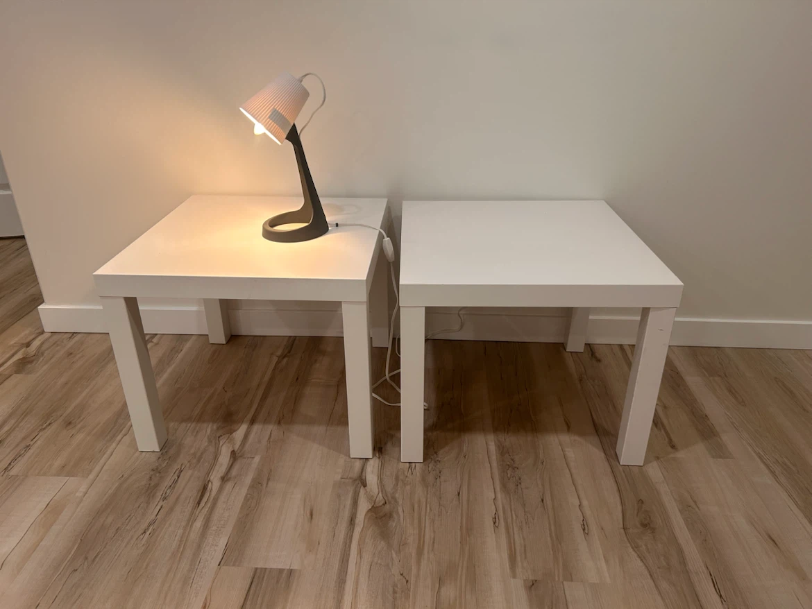 2 IKEA LACK Tables & Table lamp - good condition