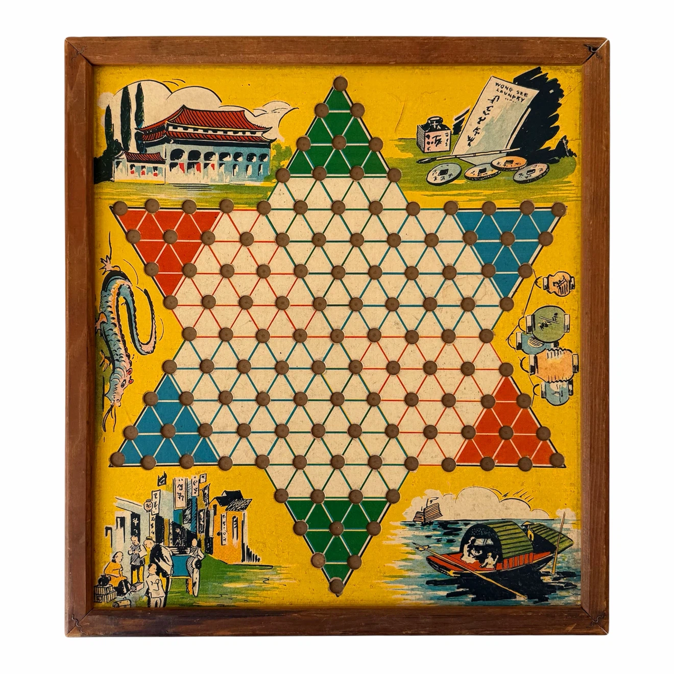 Collection of 5 Vintage Chinese Checkers Game Boards - photo 2