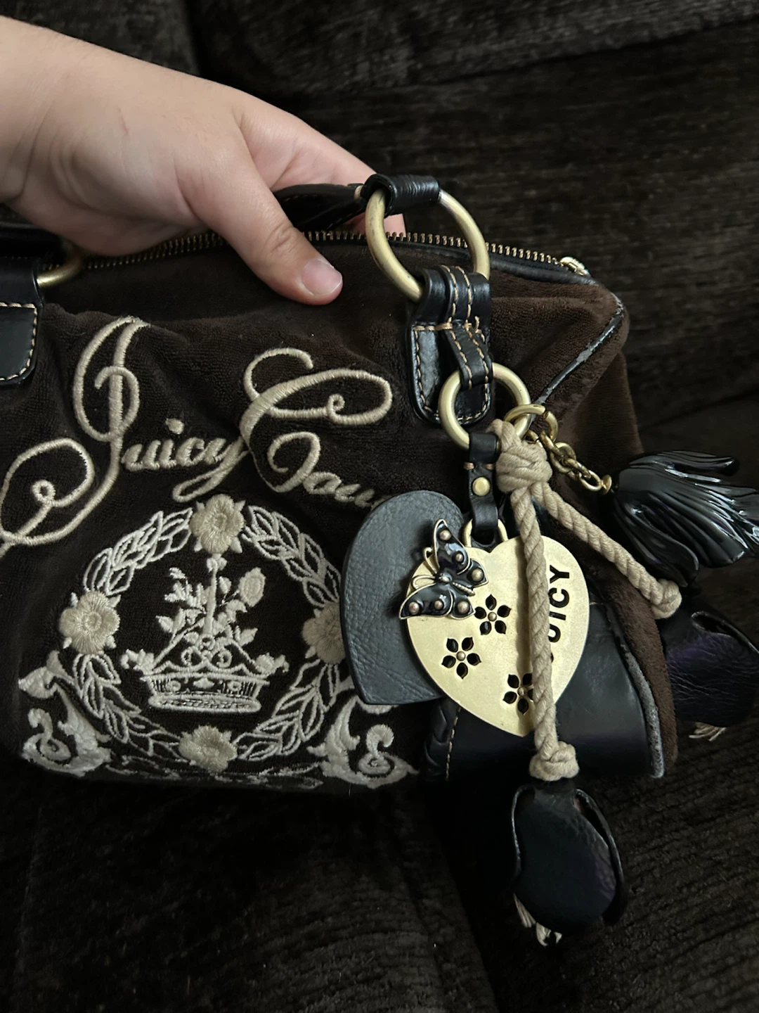 Juicy Couture Brown Velour Shoulder Bag - photo 2