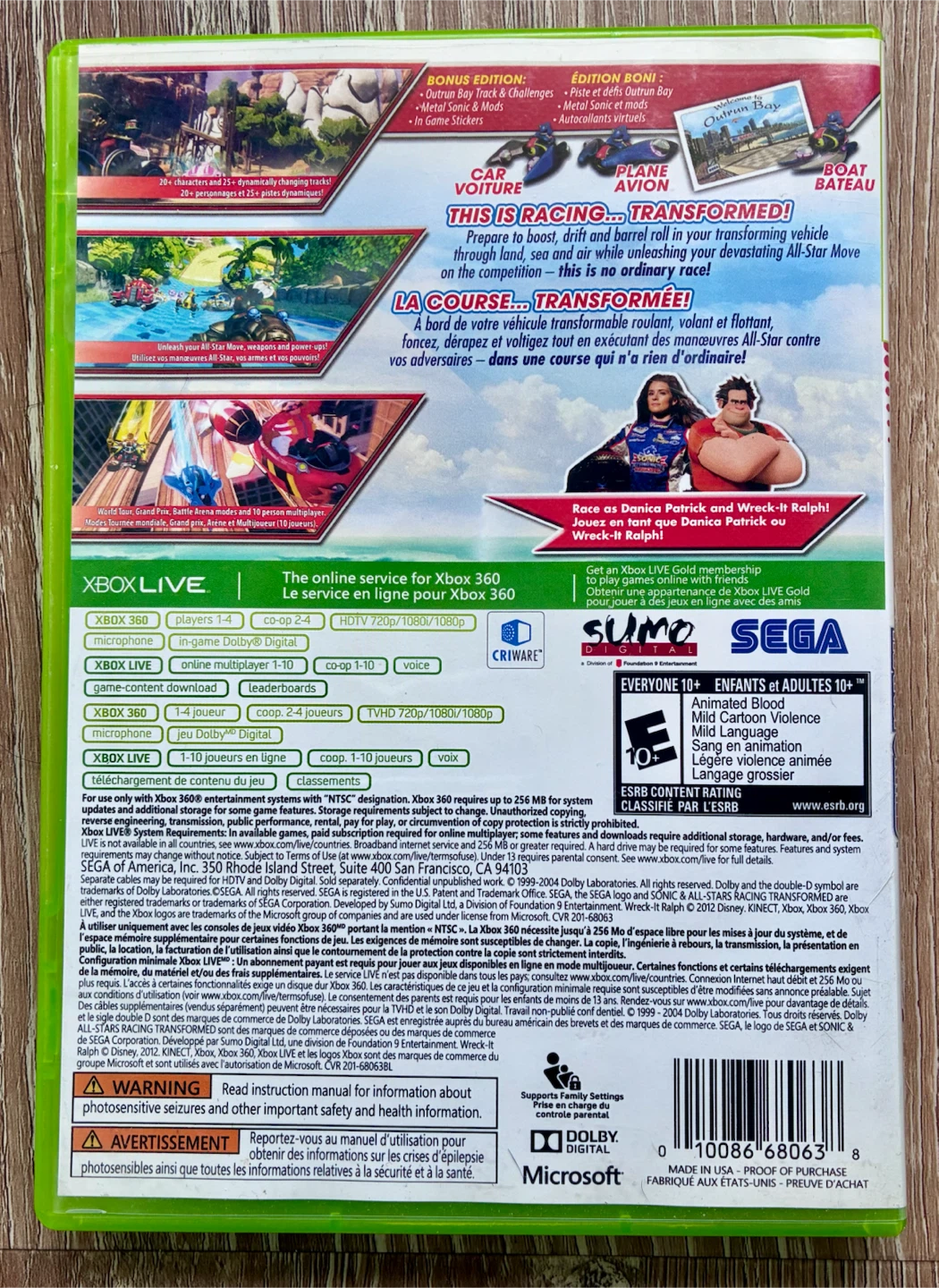 Sonic & All-Stars Racing Transformed Xbox 360 - photo 2