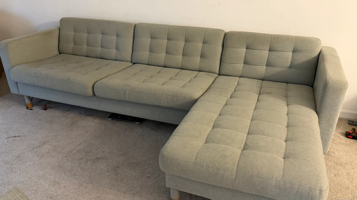Light Blue Sectional Sofa - photo 2