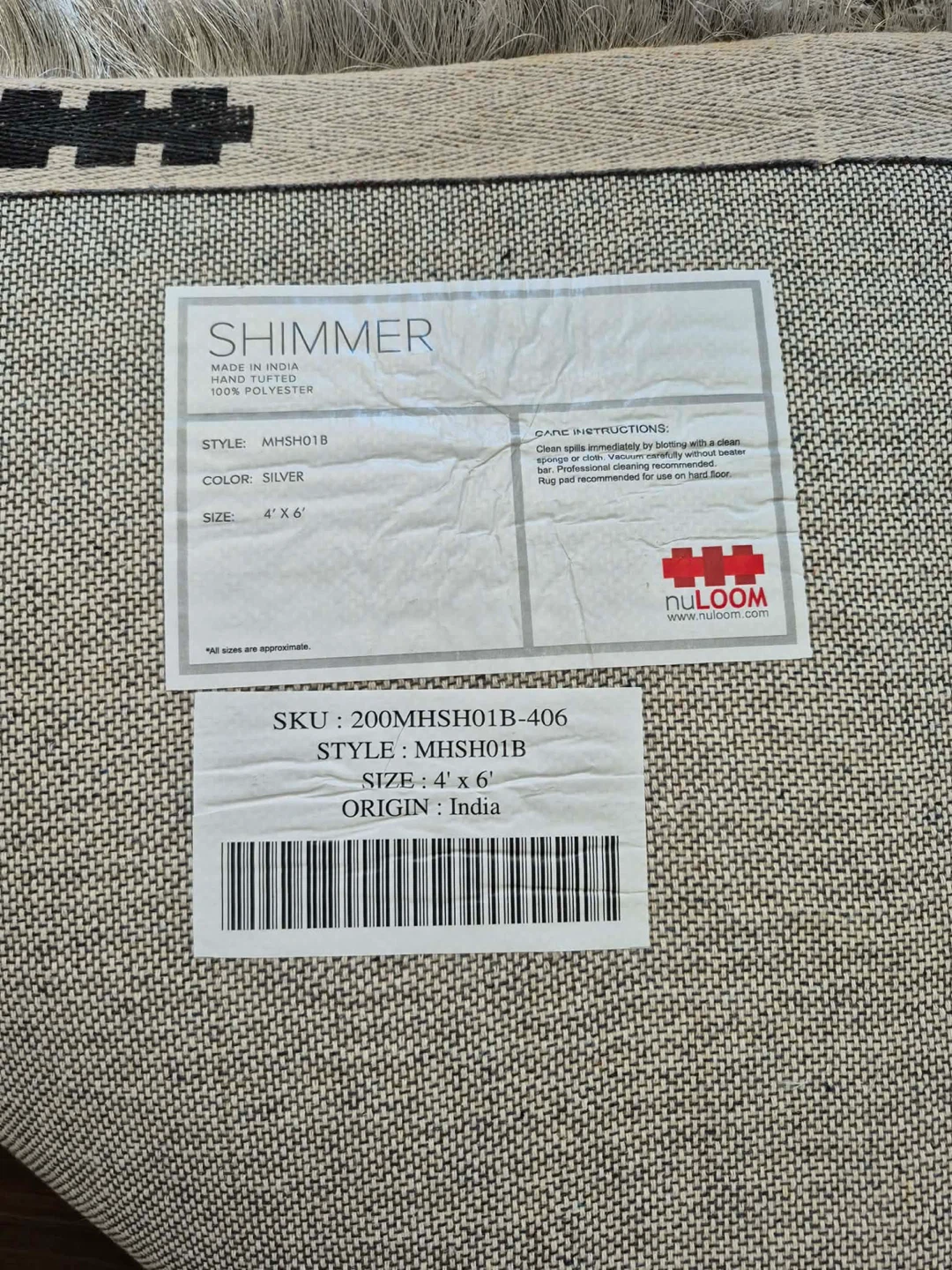 Nuloom Shimmer Rug - 4' X 6' - Silver - photo 4