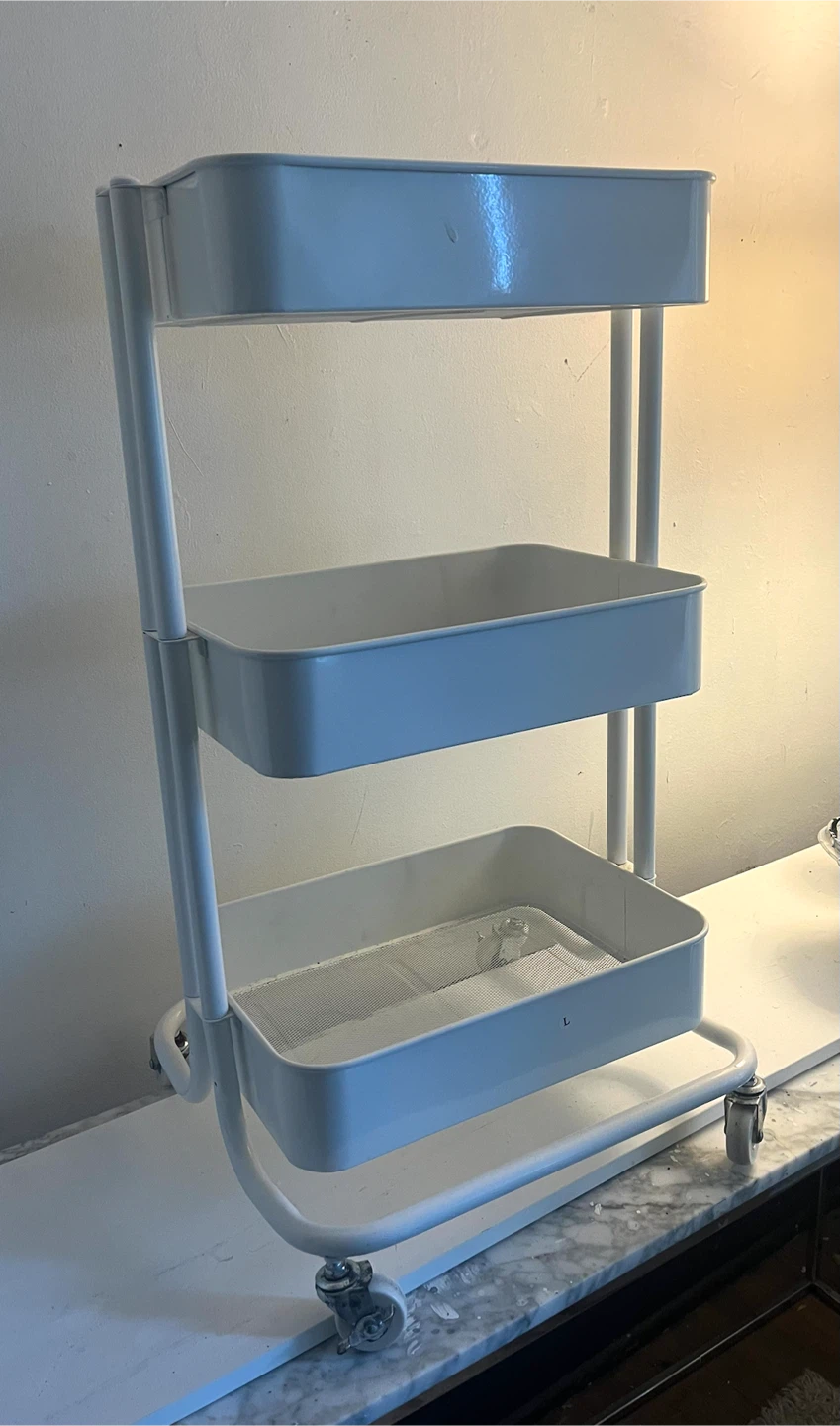 IKEA Raskog White 3-Tier Rolling Storage Cart