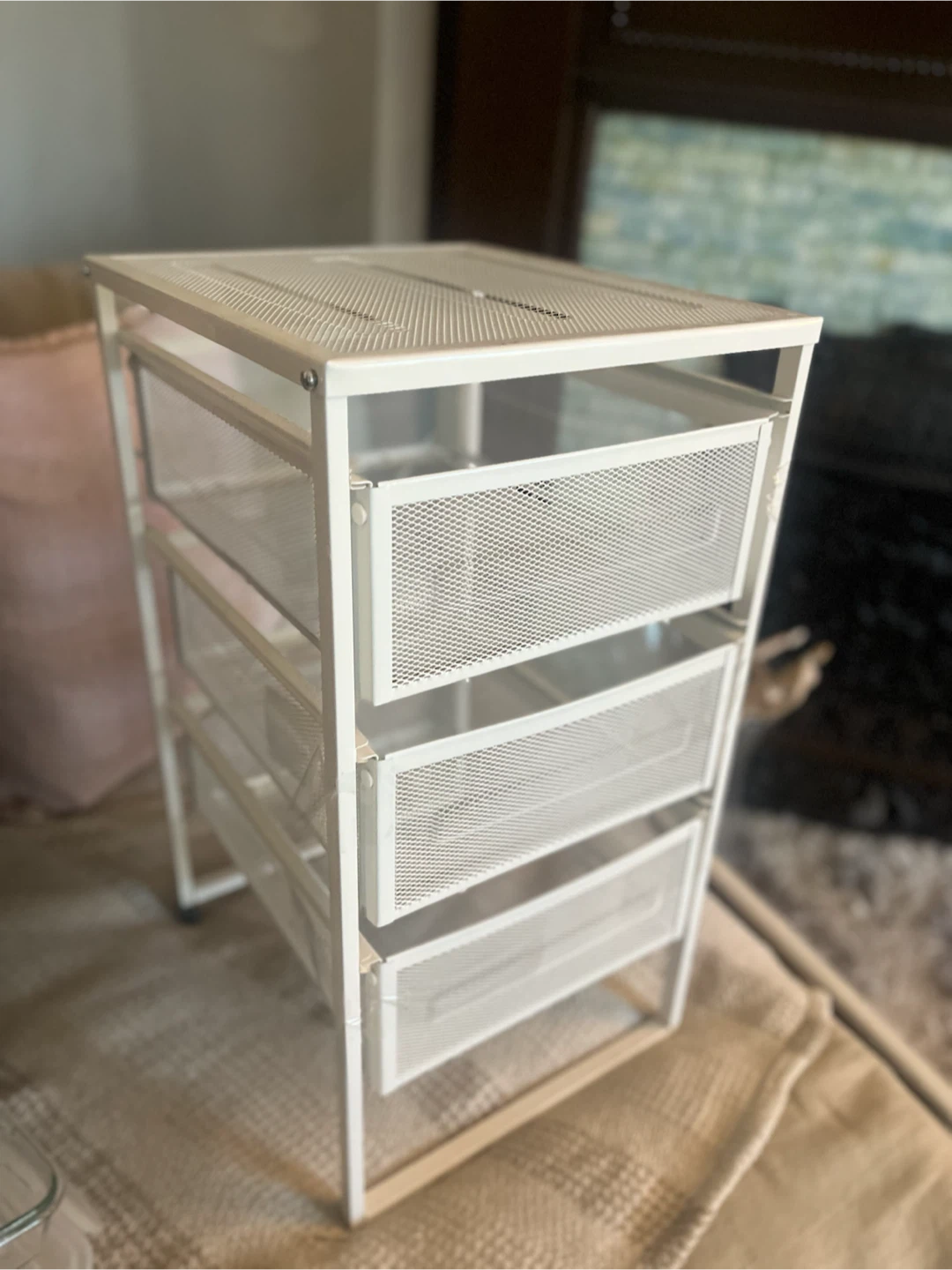White 3-Drawer Storage Cart - photo 2