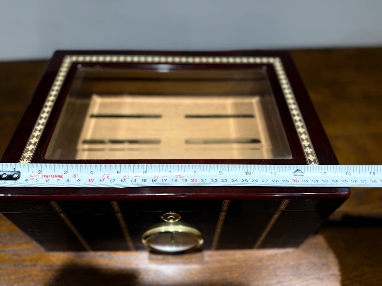 Wooden Humidor Box with Hygrometer & Lock - photo 5
