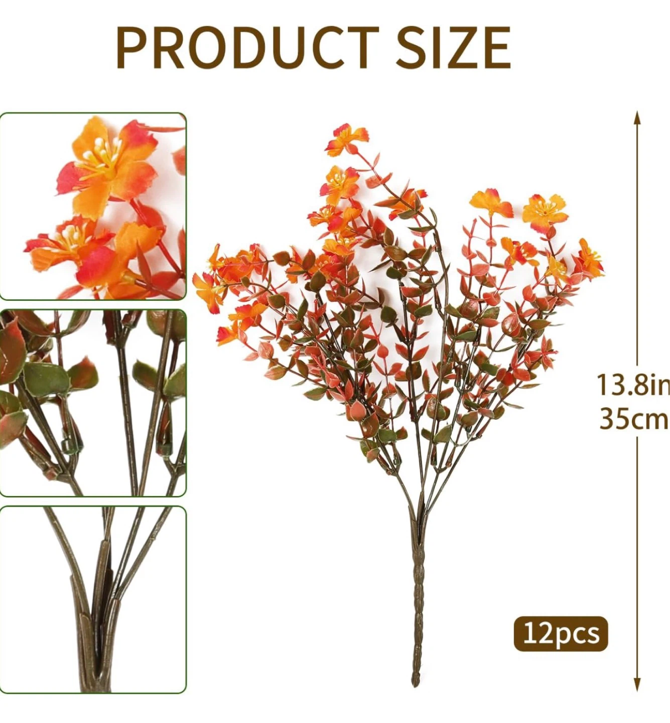 RECUTMS 12Pcs Artificial Fall Flowers - New - photo 4