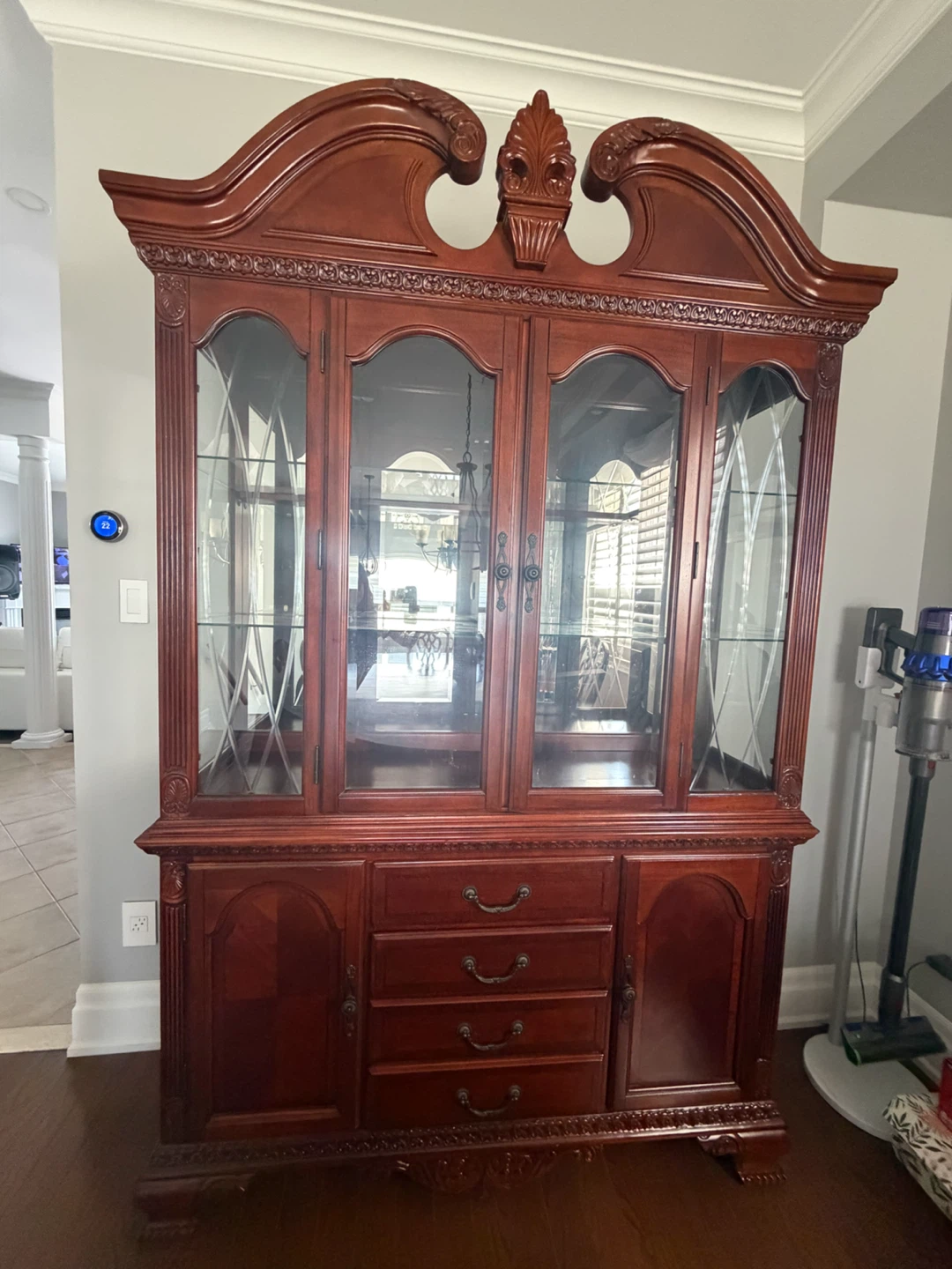 Wooden China Cabinet with Glass Doors