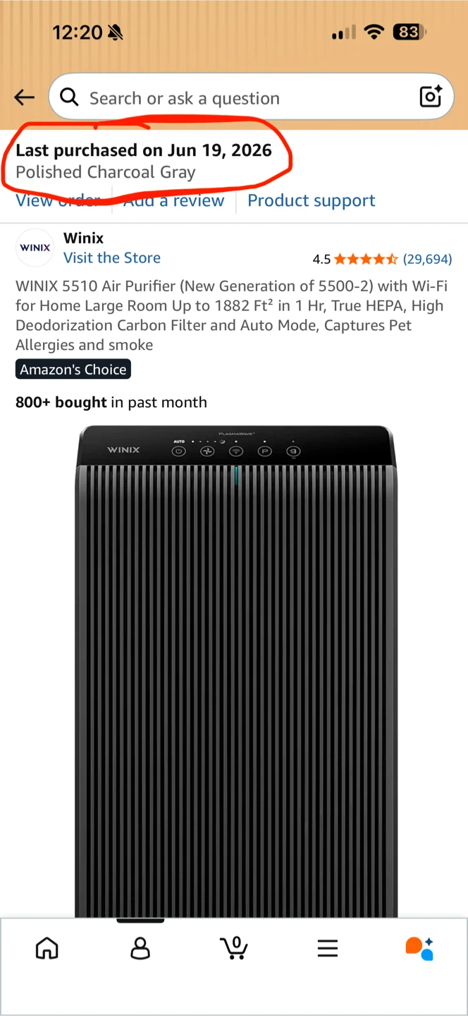 Winix 5510 air purifier like new