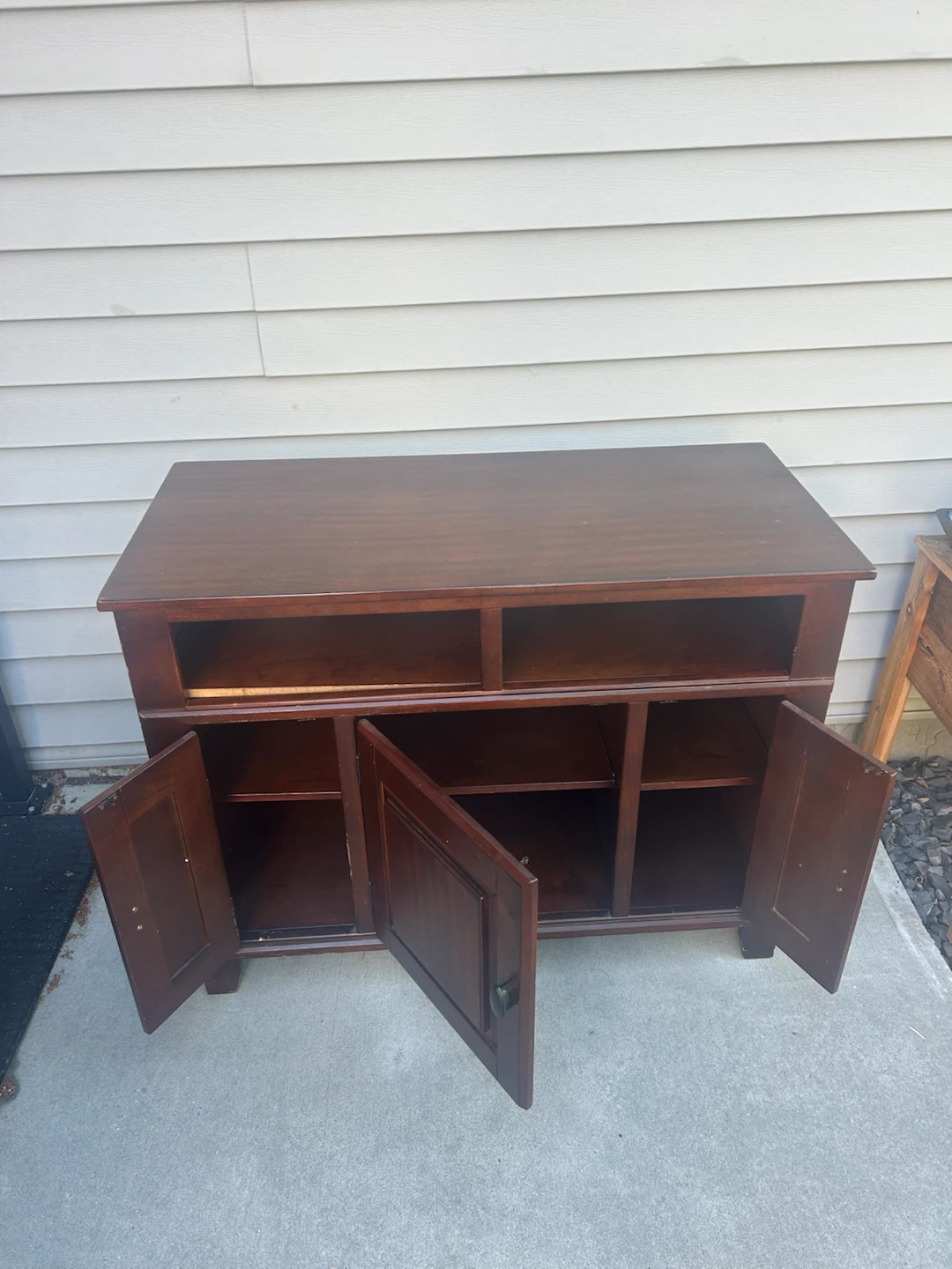 Dark Wood TV Stand with Storage - photo 5
