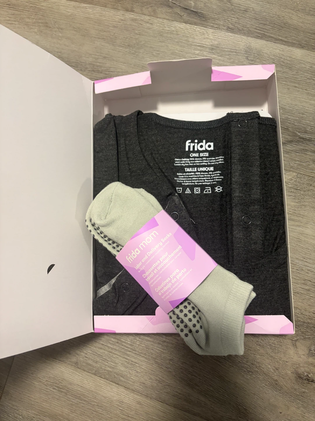 Frida Mom Labor and Delivery Socks and Nightgown Set