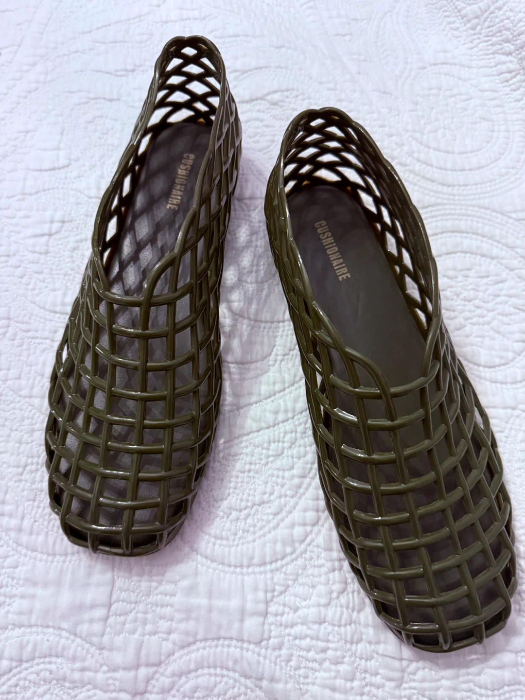 Cushionaire Olive Green Woven Flats