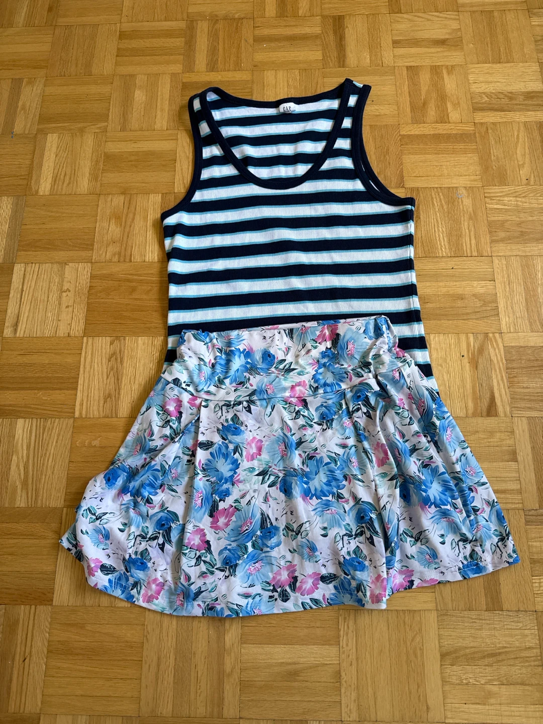 GAP Striped Tank Top and Floral Skirt Set