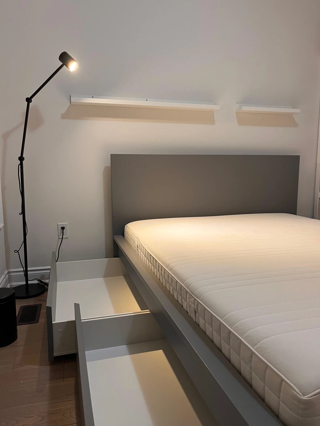 Grey Queen Bed Frame with Storage Drawers - photo 5