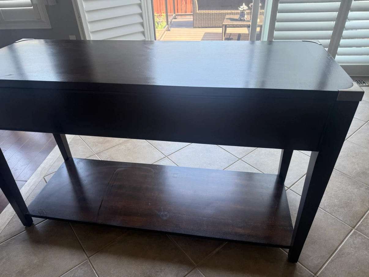 Dark Brown Console Table with Two Drawers - photo 2