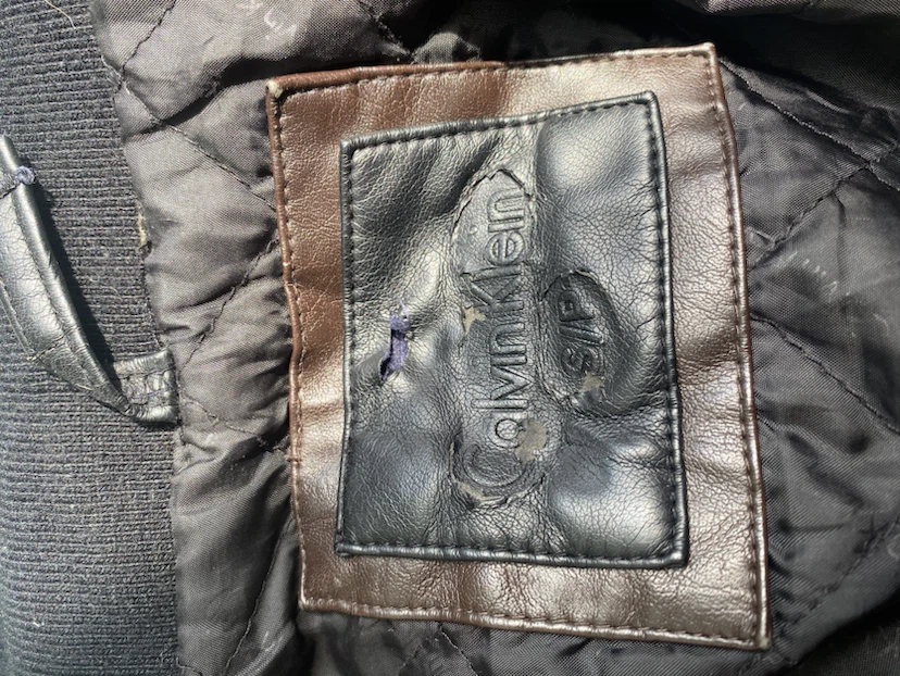 Calvin Klein Brown Faux Leather Bomber Jacket - photo 5