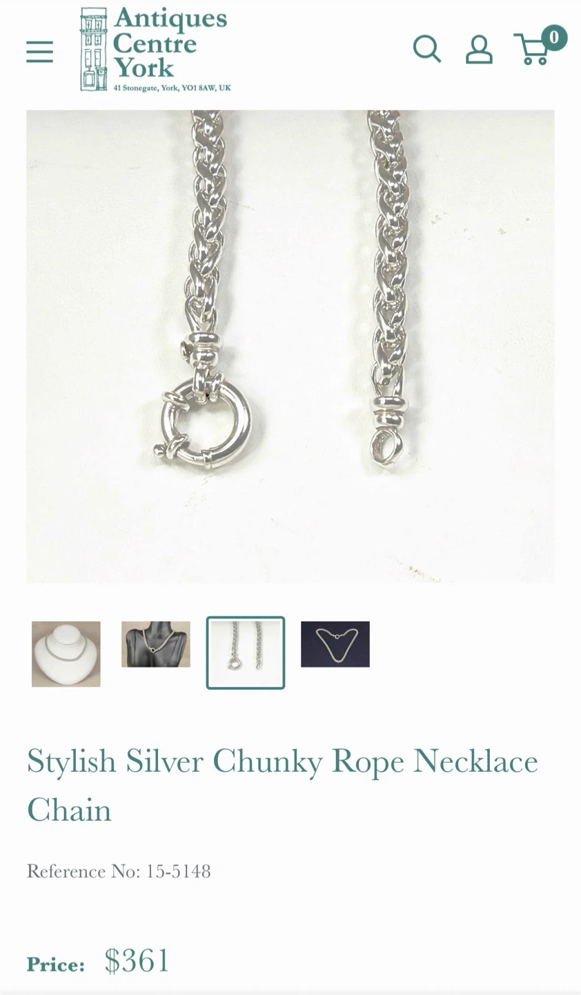 Stainless steel Chunky Rope Chain Necklace - photo 4